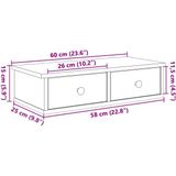 vidaXL - Wandschap - Gerookt Eikenkleur - Bewerkt Hout