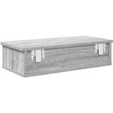 vidaXL - Wandschap - Grijs - Bewerkt Hout - 60x28x15 cm