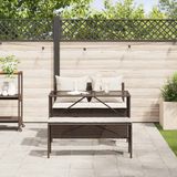 vidaXL 3-tlg. Garten-Essgruppe mit Kissen Braun Poly Rattan