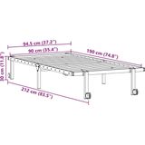 Bettgestell ohne Matratze Klappbar Schwarz 90x190 cm Stahl Vidaxl