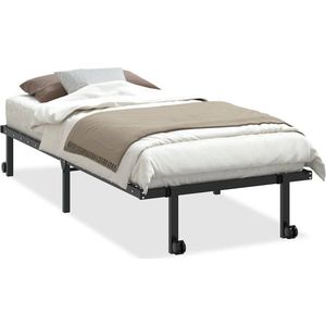 vidaXL Bettgestell ohne Matratze Klappbar Schwarz 90x200 cm Stahl