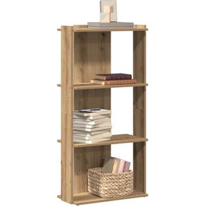 vidaXL - Boekenkast - 3-laags - Bewerkt Hout - Artisanaal Eiken