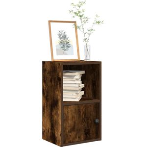 vidaXL - Boekenkast - 31x24x52 - cm - bewerkt - hout - gerookt - eikenkleurig