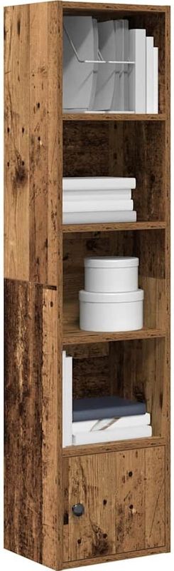 vidaXL - Boekenkast - 31x24x127 - cm - bewerkt - hout - oud - houtkleurig