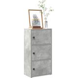 vidaXL - Boekenkast - 40x24x77 - cm - bewerkt - hout - betongrijs