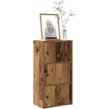 vidaXL - Boekenkast - 40x24x77 - cm - bewerkt - hout - oud - houtkleurig
