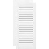 vidaXL Kastdeuren - Louvre Design - Wit - Massief Grenenhout - 2 Stuks