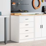 vidaXL - Garagekast - 60x51x85 - cm - massief - grenenhout - wit