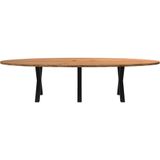 Vidaxl - Esstisch Hellbraun 320x120x74 cm Massivholz Eiche Oval