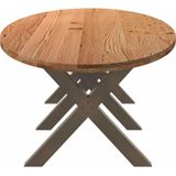 Vidaxl - Esstisch Hellbraun 320x120x74 cm Massivholz Eiche Oval