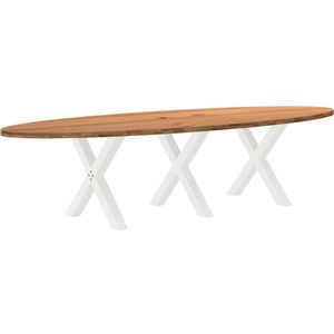 vidaXL Esstisch Hellbraun 320x120x74 cm Massivholz Eiche Oval