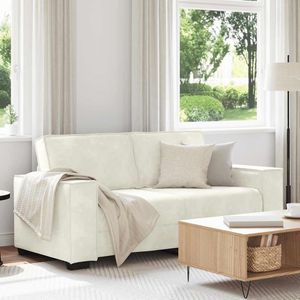 vidaXL Tweezitsbank 140 cm fluweel crèmekleurig