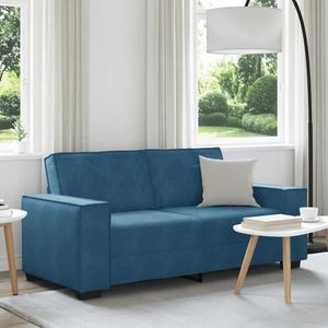 vidaXL Tweezitsbank 140 cm fluweel blauw