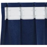 vidaXL Gordijnen - Verduisterend - Donkerblauw - Fluweel - 2 Stuks