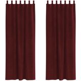 vidaXL Gordijnen - Verduisterend - Wijnrood - Fluweel - 2 Stuks