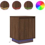 Nachttische mit LED-Leuchten 2 Stk. Braun Eichen-Optik Vidaxl