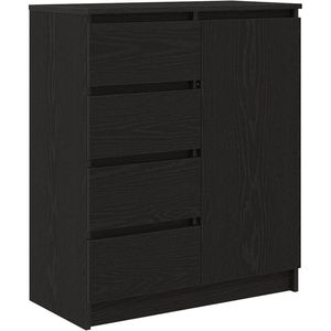 vidaXL Sideboard mit Schubladen Schwarz Eichen-Optik 71x35x84 cm