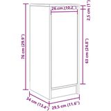 vidaXL - Dressoir - 29,5x34x76 - cm - bewerkt - hout - sonoma - eikenkleurig