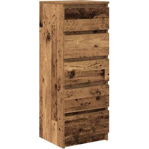 vidaXL - Dressoir - met - lades - 37,5x35x99 - cm - bewerkt - hout - oud - hout