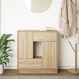 vidaXL Sideboard mit Schubladen und Türen Sonoma-Eiche 70,5x34x74,5 cm