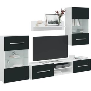 vidaXL - 5-delige Tv-meubels - Matindigo - Bewerk Hout - Met LED-verlichting