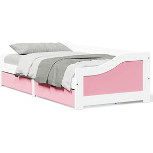 vidaXL Tagesbett mit 2 Schubladen ohne Matratze Weiß Rosa 90x200cm