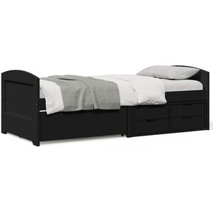 vidaXL Tagesbett mit 5 Schubladen ohne Matratze IRUN Schwarz 90x200cm