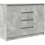 vidaXL - Dressoir - met - lades - 100,5x35x76 - cm - spaanplaat - betongrijs