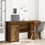 vidaXL Bureau - Bewerkt Hout - 140x49x76 cm - Oude Houten Afwerking