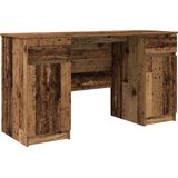 vidaXL Bureau - Bewerkt Hout - 140x49x76 cm - Oude Houten Afwerking