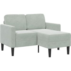 2-Sitzer-Sofa mit Chaiselongue L-Form Hellgrau 125 cm Samt vidaXL