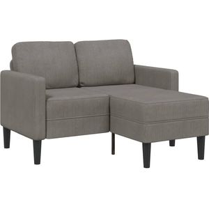 Vidaxl - 2-Sitzer-Sofa mit Chaiselongue L-Form Hellgrau 125 cm Leinen