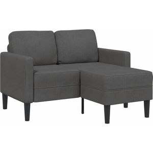 vidaXL Sofa 2-Sitzer-Sofa mit Chaiselongue L-Form Dunkelgrau 125 cm Leinen