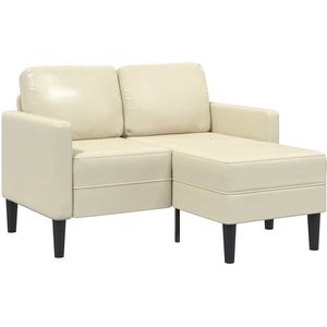 Vidaxl - 2-Sitzer-Sofa mit Chaiselongue L-Form Creme 125 cm Kunstleder