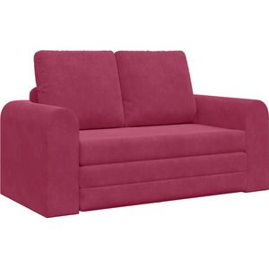 vidaXL - Vloersofa Bed - Dieprood - Velvet - 2-in-1