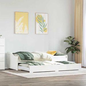 vidaXL - Slaapbank - met - onderschuifbed - zonder - matras - IRUN - 90x200 - cm - wit
