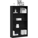 vidaXL Boekenkast 4-laags 80x24x143 cm spaanplaat zwart eikenkleurig
