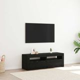 vidaXL TV-Schrank mit LED-Leuchten Schwarz Eichen-Optik 120x35x40 cm