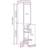 Apothekerschrank Schwarz Eichen-Optik 30x41x144,5 cm vidaXL