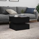 vidaXL Couchtisch mit LED-Leuchten Schwarz Eichen-Optik 50x50x40 cm