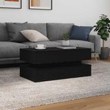 vidaXL - Salontafel - met - LED-verlichting - 90x50x40 - cm - zwart - eiken