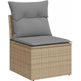 vidaXL - 6-delige - Loungeset - met - kussens - poly - rattan - beige