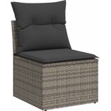 vidaXL - 8-delige - Loungeset - met - kussens - poly - rattan - grijs