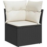 vidaXL - 10-delige - Loungeset - met - kussens - poly - rattan - zwart