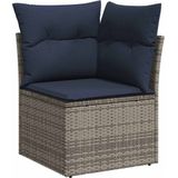 vidaXL - 9-delige - Loungeset - met - kussens - poly - rattan - grijs