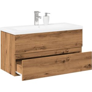 Vidaxl - Waschbeckenunterschrank mit Einbaubecken Artisan-Eiche