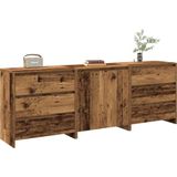 vidaXL - 3-delige - Dressoirs - bewerkt - hout - oud - houtkleurig