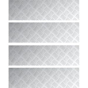 vidaXL Traanplaten - 4 Stuks - Aluminium - Zilver - Antislip