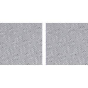 vidaXL - Aluminium Checkerplaatset - Zilver - Geometrisch Patroon - Geribbeld