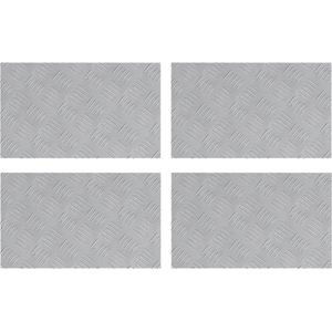 vidaXL - Checker Platen - Aluminium - Zilver - Antislip - Gegraveerd Diamantpatroon